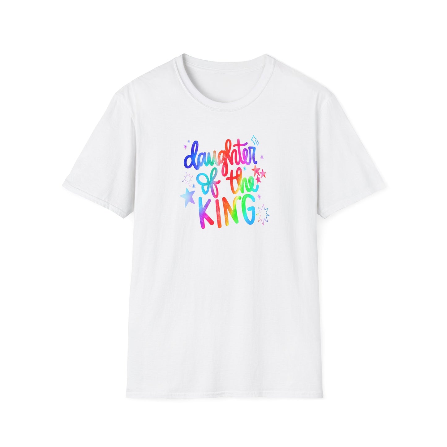 Daughter of the King Rainbow T-Shirt — Christian Faith Graphic Tee for Girls