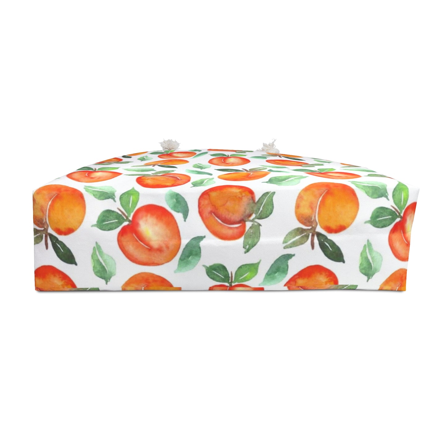 Peach Watercolor Weekender Bag — Fruit Pattern Travel Tote for Summer Getaways