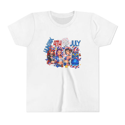 Youth Tee - 4th of July Patriotic Fireworks Graphic