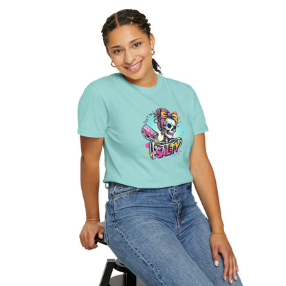 Salty Skull Graphic T-Shirt — Retro Neon Kawaii Skull Tee