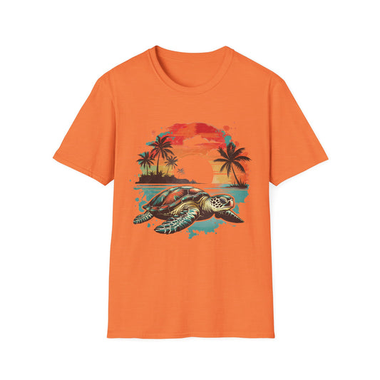 Sea Turtle Sunset T-Shirt — Tropical Beach Graphic Tee