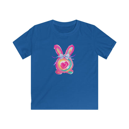 Kids Tee — Colorful Watercolor Bunny Heart Graphic (Easter, Spring Gift)