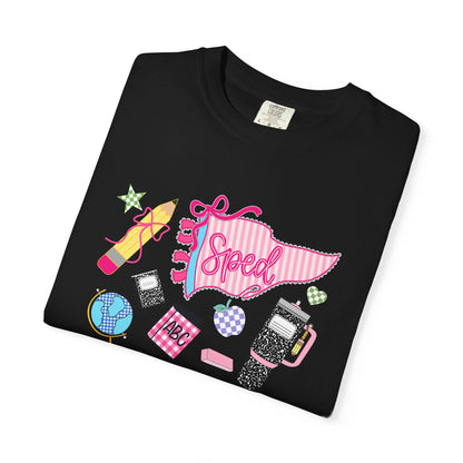 Retro Tech Collage T-Shirt — 'Speed' Graphic Tee for 90s Nostalgia