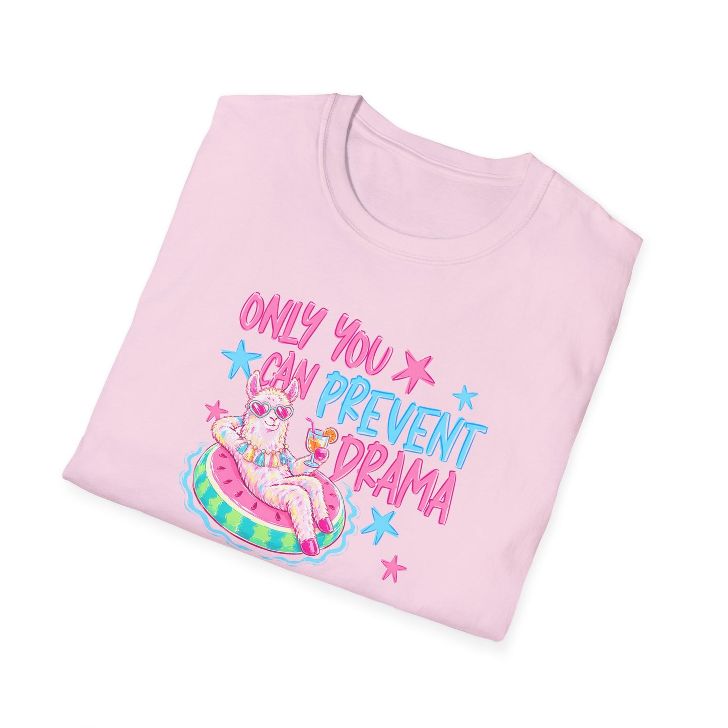 Only You Can Prevent Drama T-Shirt — Cute Llama Pool Float Graphic Tee