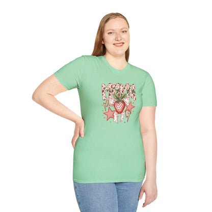 Strawberry Vibes T-Shirt — Retro Stars & Heart Graphic