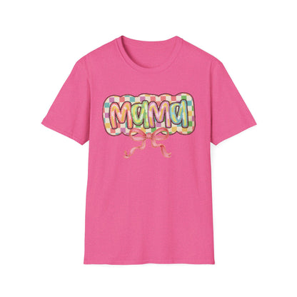 Mama Balloon Graphic Tee — Colorful Pastel Celebration Shirt for Moms