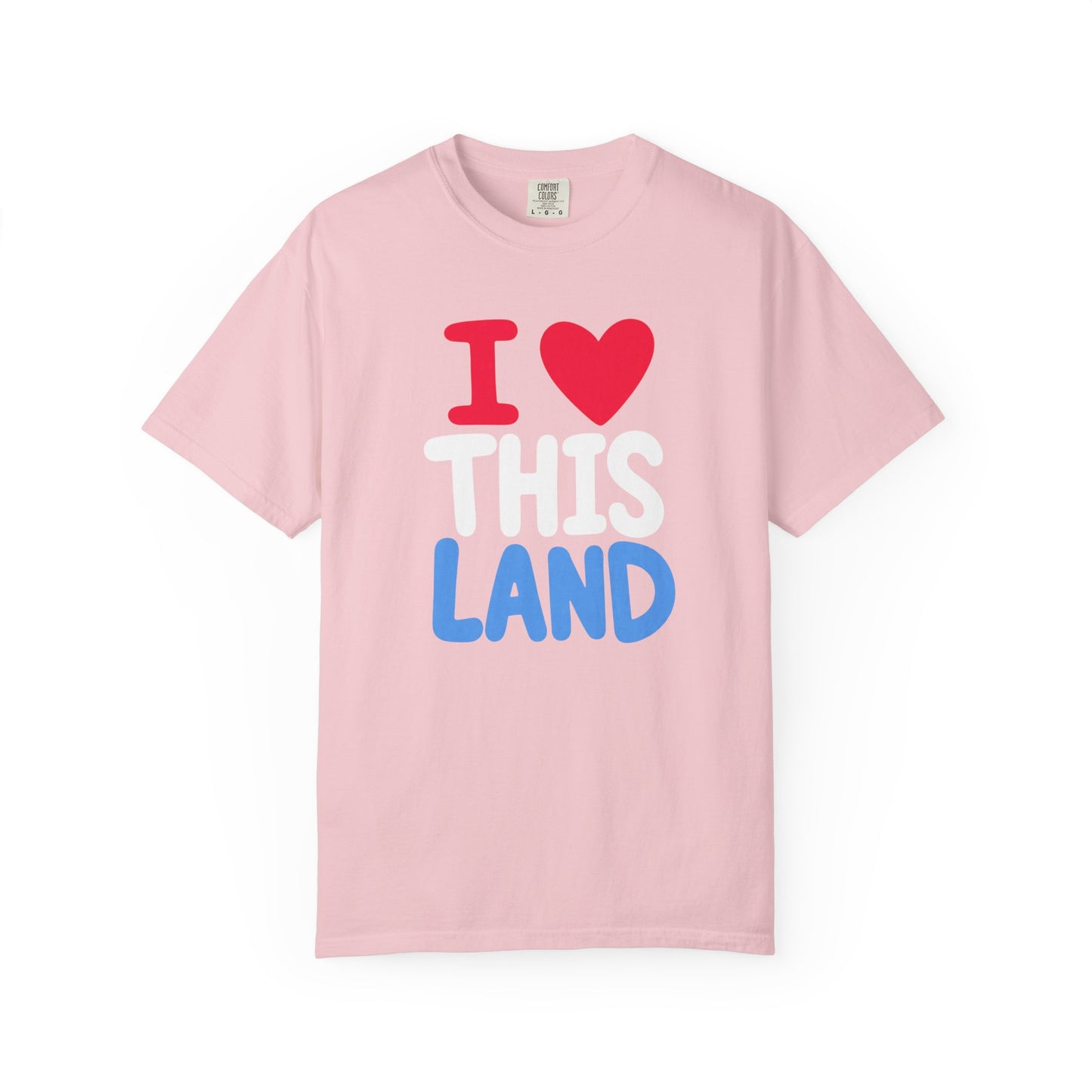 I  LAND Graphic T-Shirt – Cute Red Heart Travel Tee
