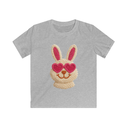 Kids Bunny Tee with Heart Sunglasses — Cute Easter Spring Shirt for Children