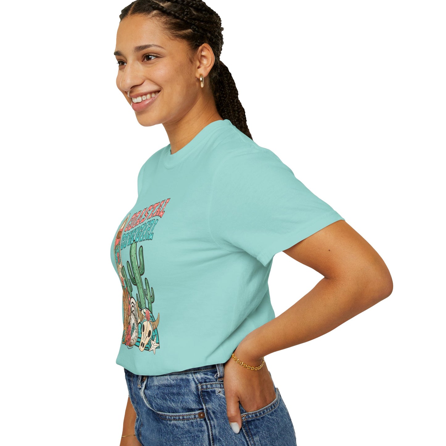 Coastal Cowgirl T-Shirt — Vintage Surf & Cactus Beach Graphic