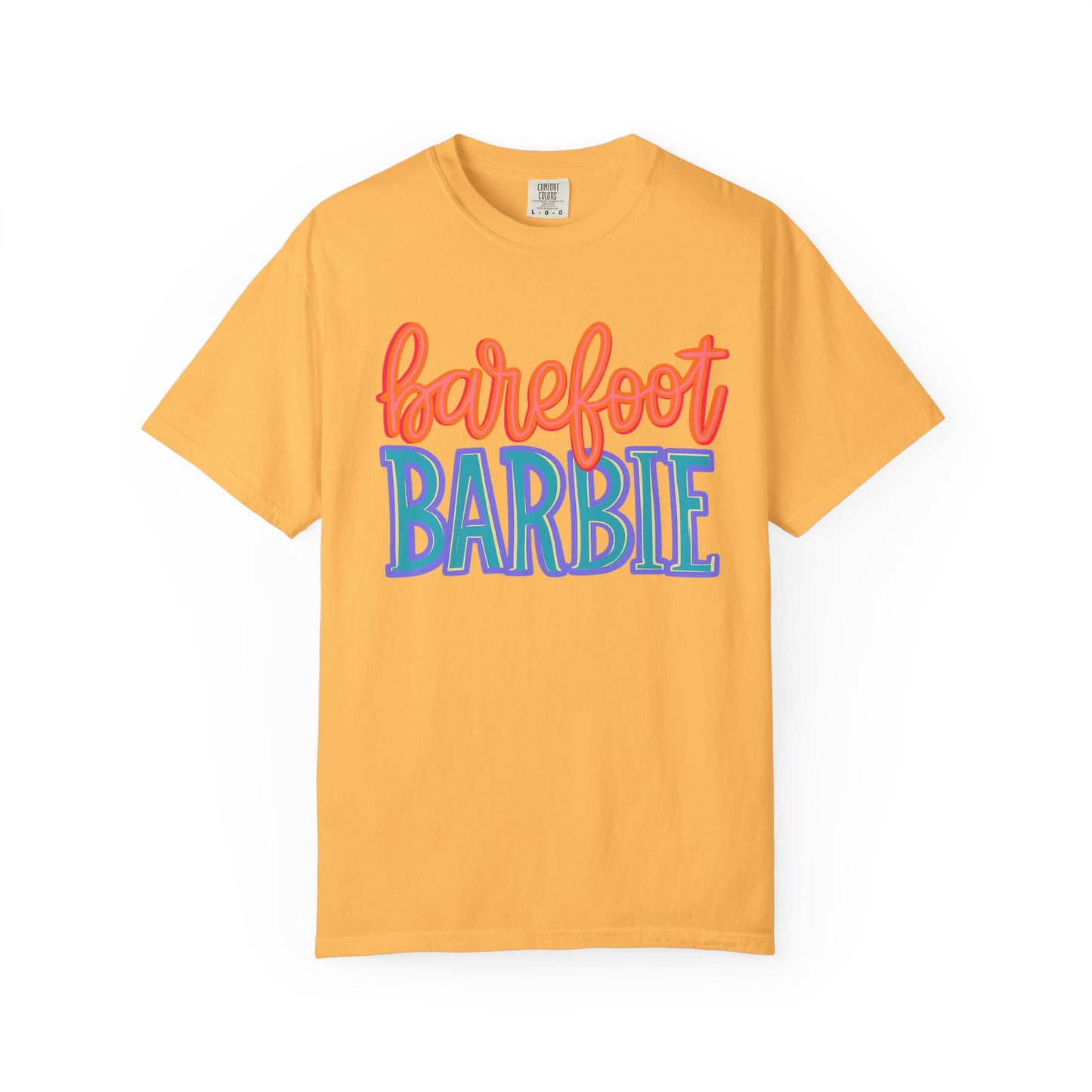 Barefoot Barbie T-Shirt — Retro Colorblock Graphic Tee