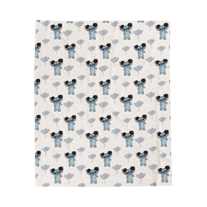 Koala Hearts Velveteen Plush Blanket — Soft Baby Nursery Throw