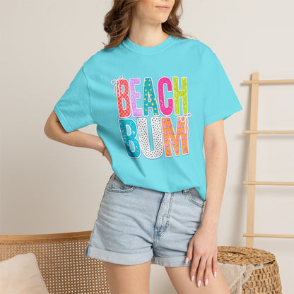 Beach Bum T-Shirt — Colorful Retro Lettering Summer Tee