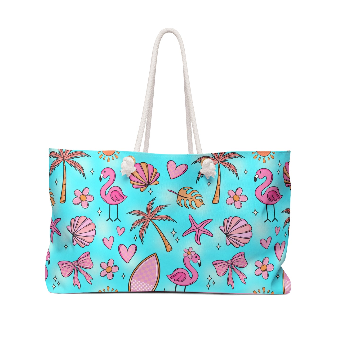 Tropical Flamingo Weekender Bag — Cute Beach Pattern Tote for Summer Trips