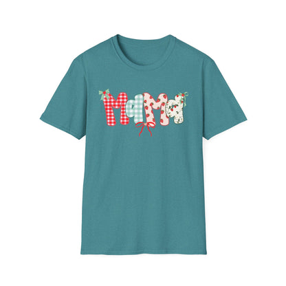 Mama Patterned Patchwork T-Shirt — Floral & Gingham "Mama" Design, Cute Mother's Day Gift