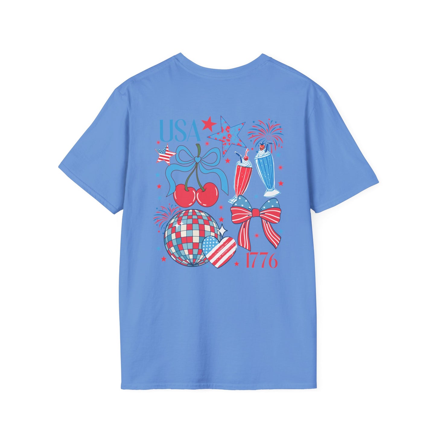 Patriotic Cherry T-Shirt — USA 1776 Fourth of July Graphic Tee