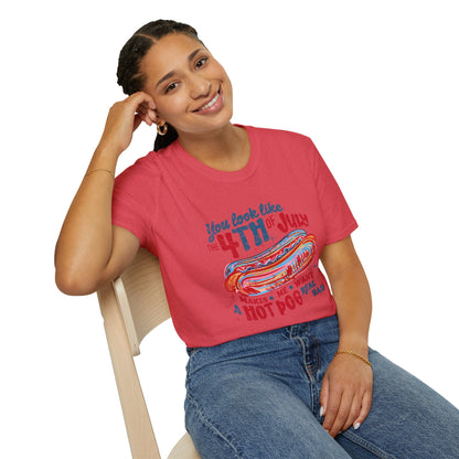4th of July Hot Dog T-Shirt — Retro Patriotic BBQ Tee