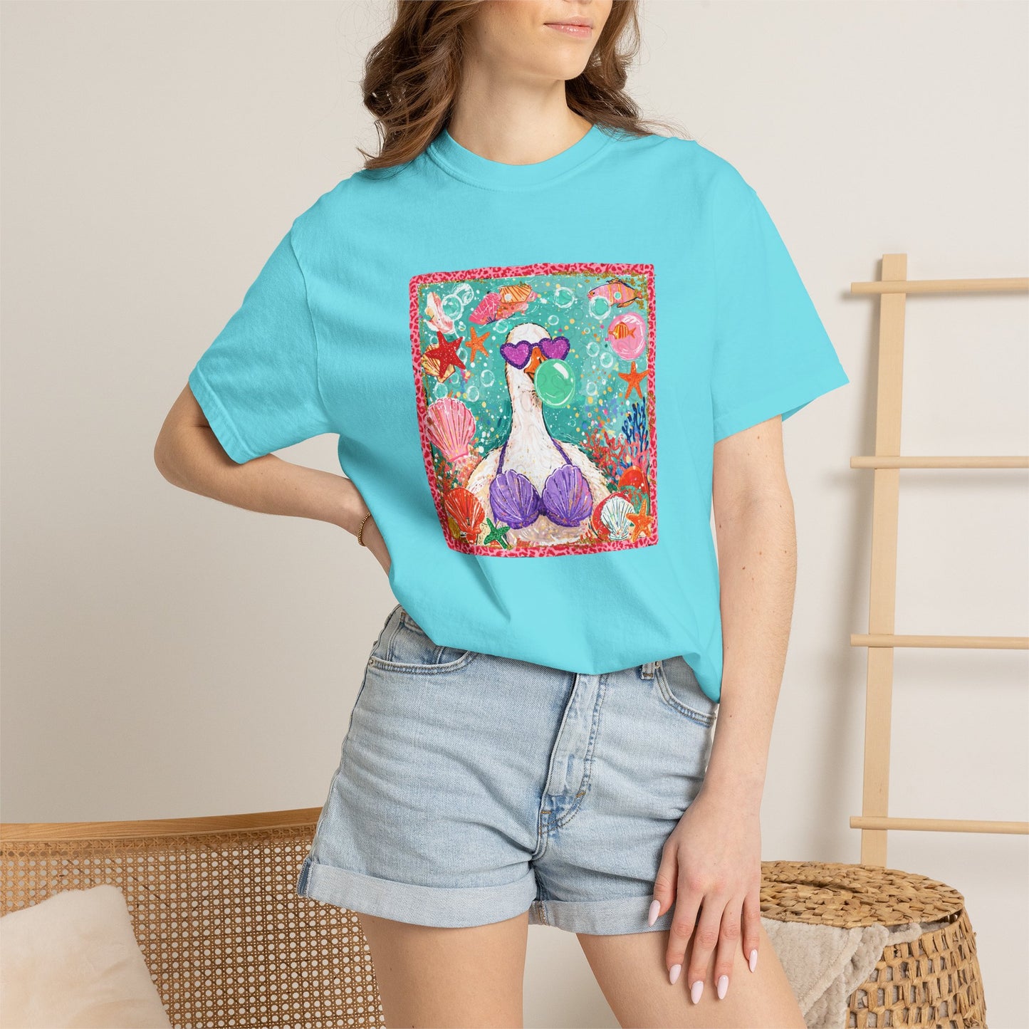 Goose in Bikini Beach T-Shirt — Cute Retro Seaside Graphic Tee