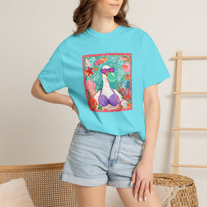 Goose in Bikini Beach T-Shirt — Cute Retro Seaside Graphic Tee