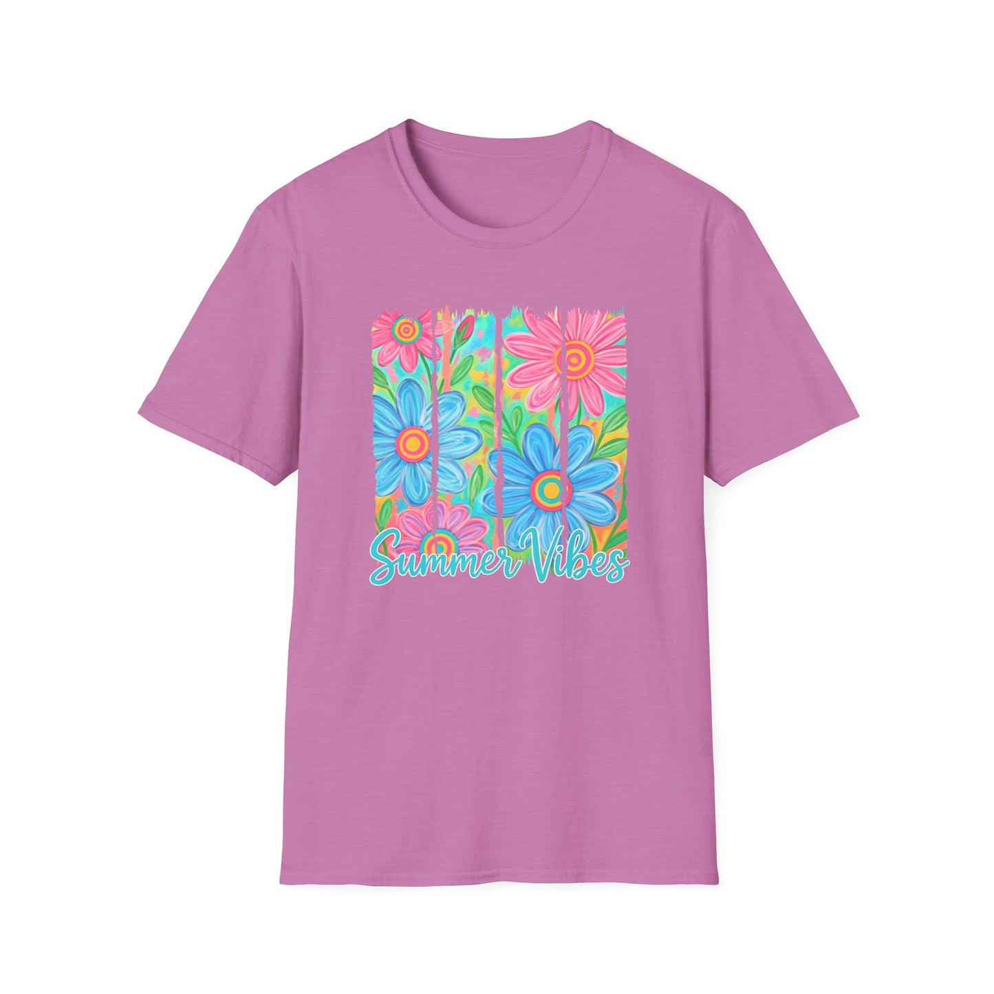 Summer vibes floral tee- Gildan softstyle