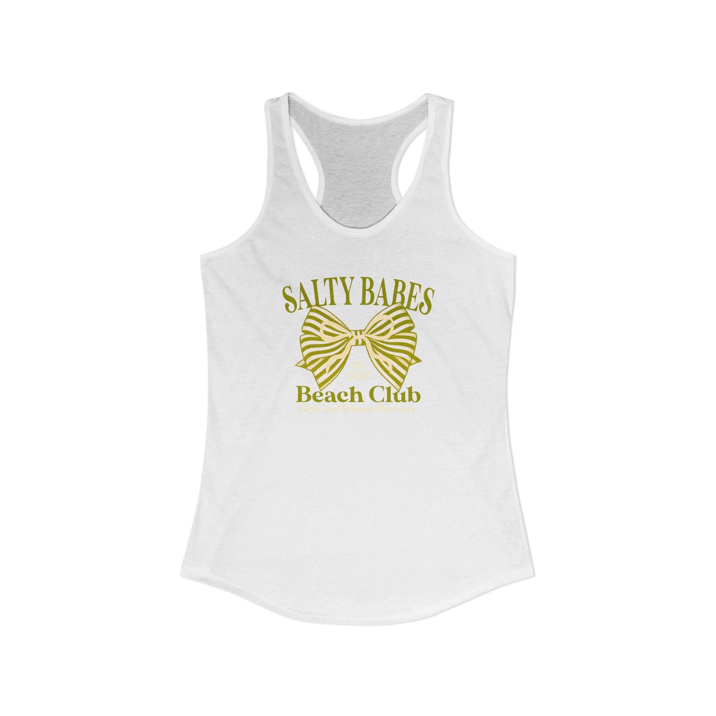 Salty babe Yellow Racerback Tank
