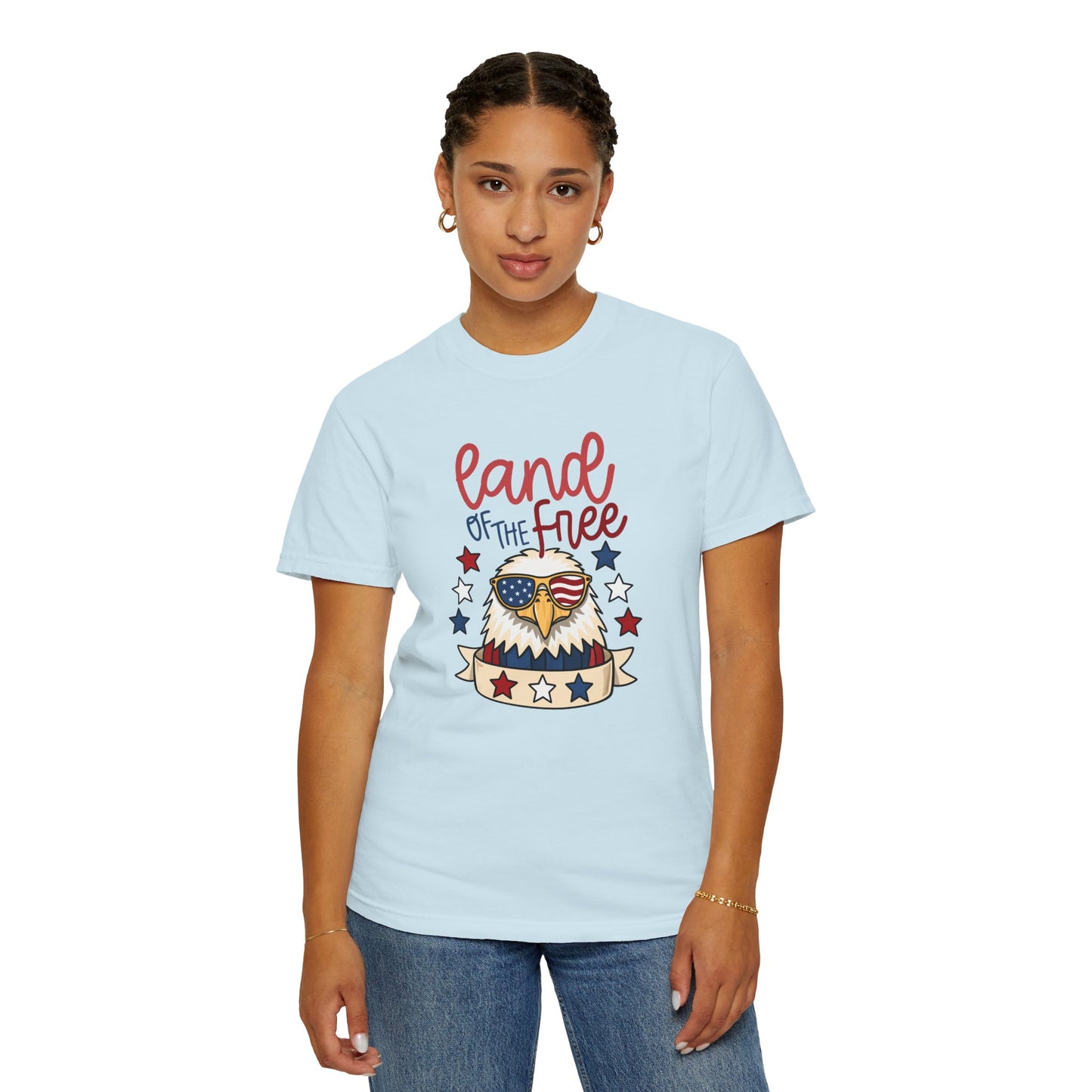 Land of the Free Eagle T-Shirt — Patriotic 4th of July American Flag Design