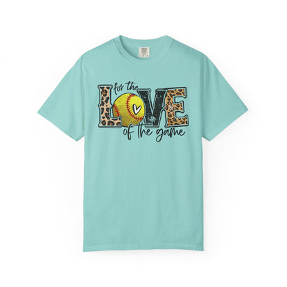 Love of the Game Softball T-Shirt — Leopard Print Tennis Ball Design