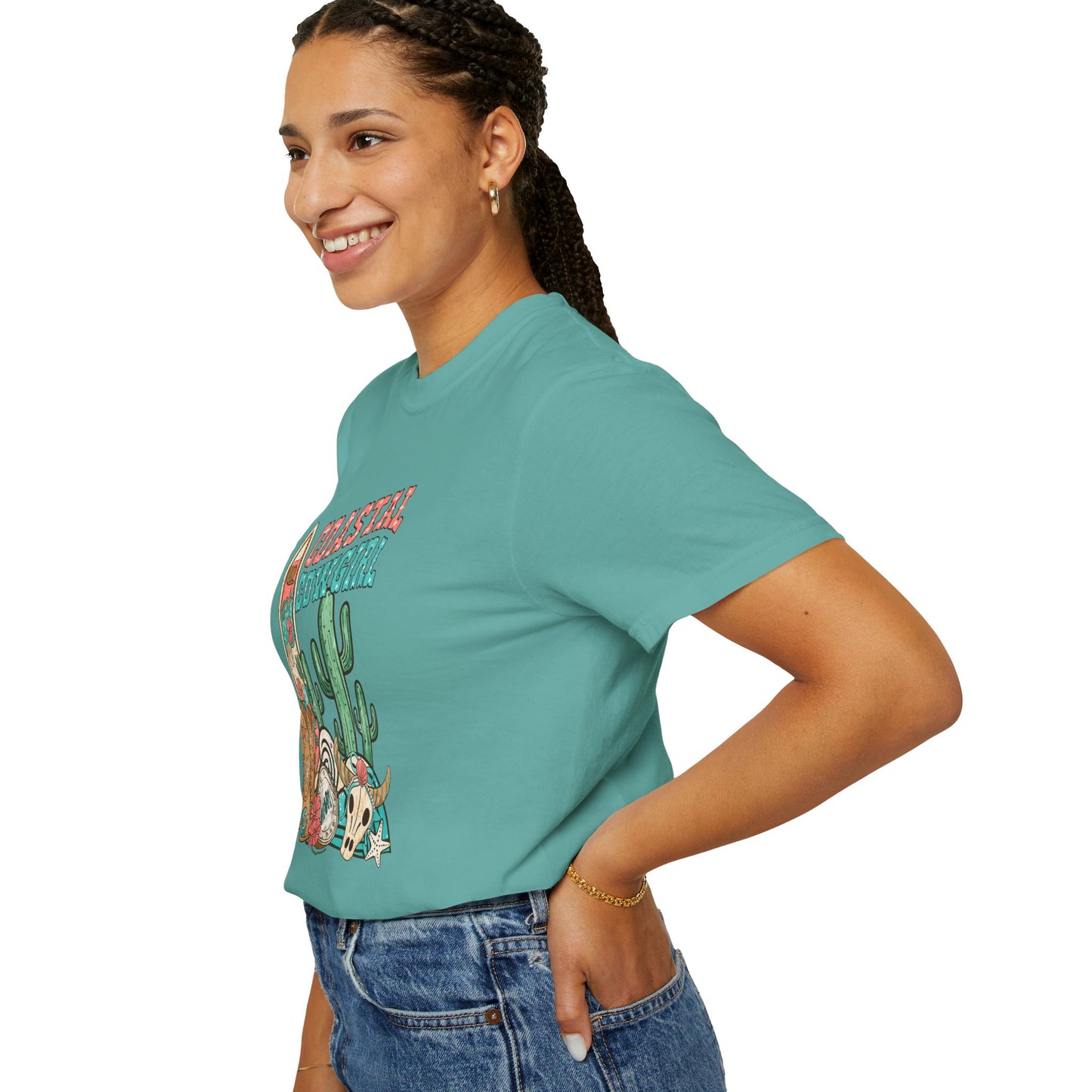 Coastal Cowgirl T-Shirt — Vintage Surf & Cactus Beach Graphic