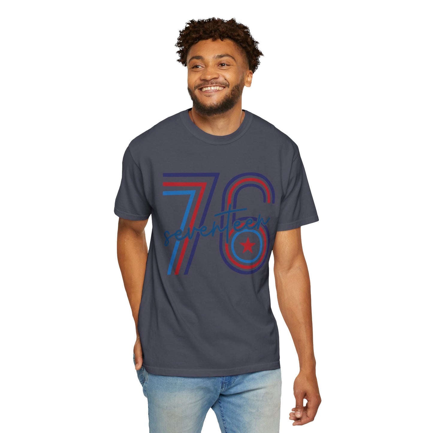 Seventeen Retro 78 Tee — Vintage Red, White & Blue Athletic Graphic T-Shirt