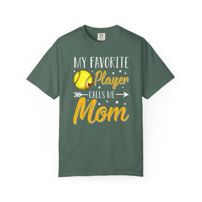 Softball Mom T-Shirt – “My Favorite Player Calls Me Mom” Graphic Tee