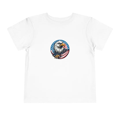Toddler Tee — Patriotic Bald Eagle USA Flag Graphic