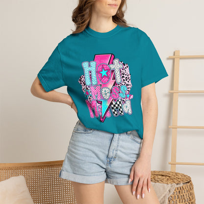 Retro Hot Mess Mama T-Shirt — Pink Lightning Graphic Tee