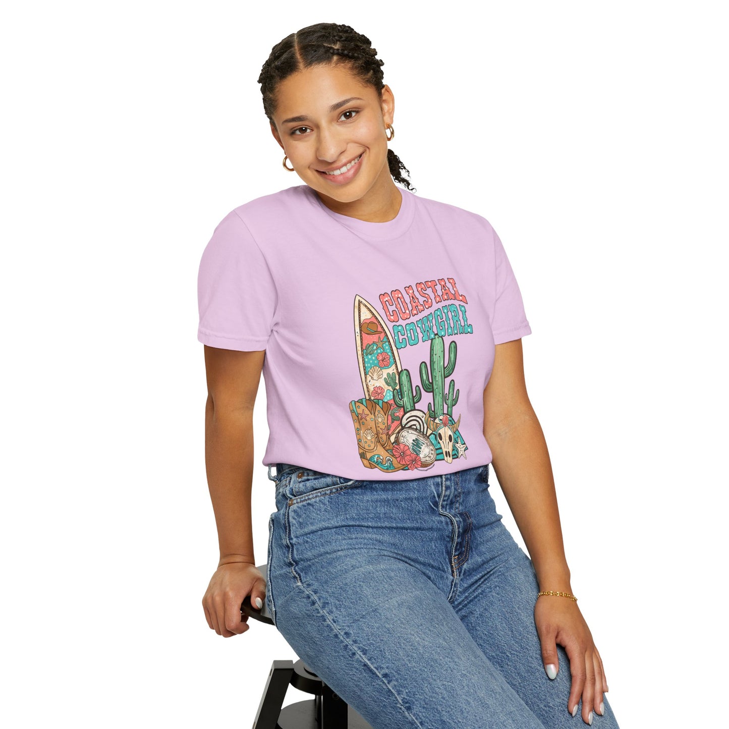 Coastal Cowgirl T-Shirt — Vintage Surf & Cactus Beach Graphic