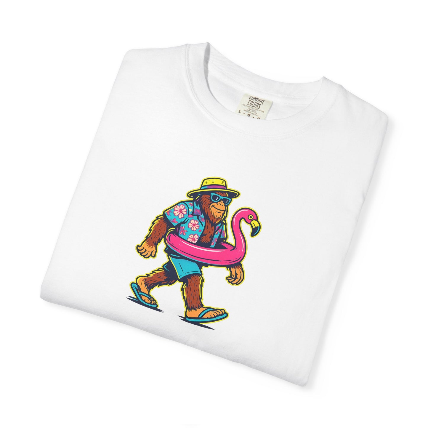 Vacation Bear T-Shirt — Tropical Bear with Flamingo Float Graphic
