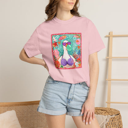 Goose in Bikini Beach T-Shirt — Cute Retro Seaside Graphic Tee