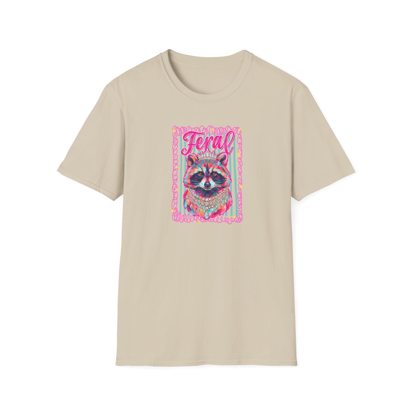 Feral Raccoon Gildan softstyle tshirt