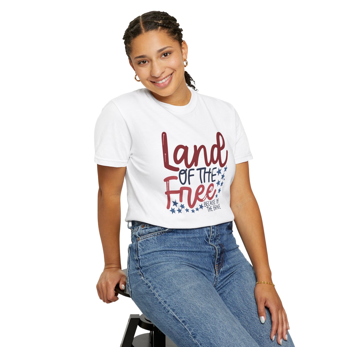 Land of the Free T-Shirt — 'Land of the Free Because of the Brave' Patriotic Tee
