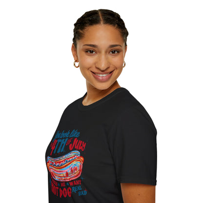 4th of July Hot Dog T-Shirt — Retro Patriotic BBQ Tee