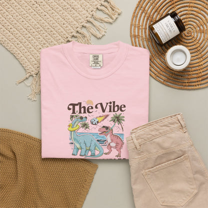 Retro Dinosaur Tee — "The Vibe Is In Shambles" Graphic T-Shirt