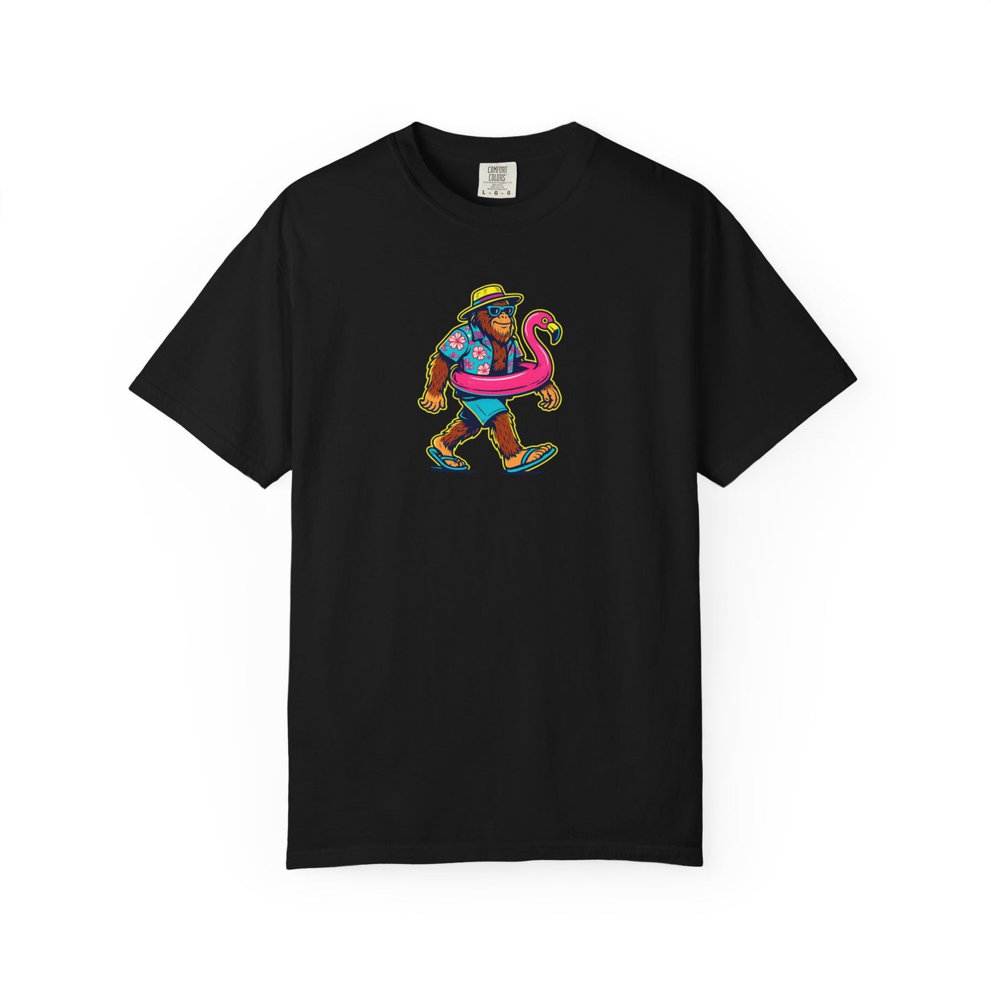 Vacation Bear T-Shirt — Tropical Bear with Flamingo Float Graphic