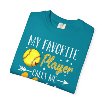 Softball Mom T-Shirt – “My Favorite Player Calls Me Mom” Graphic Tee