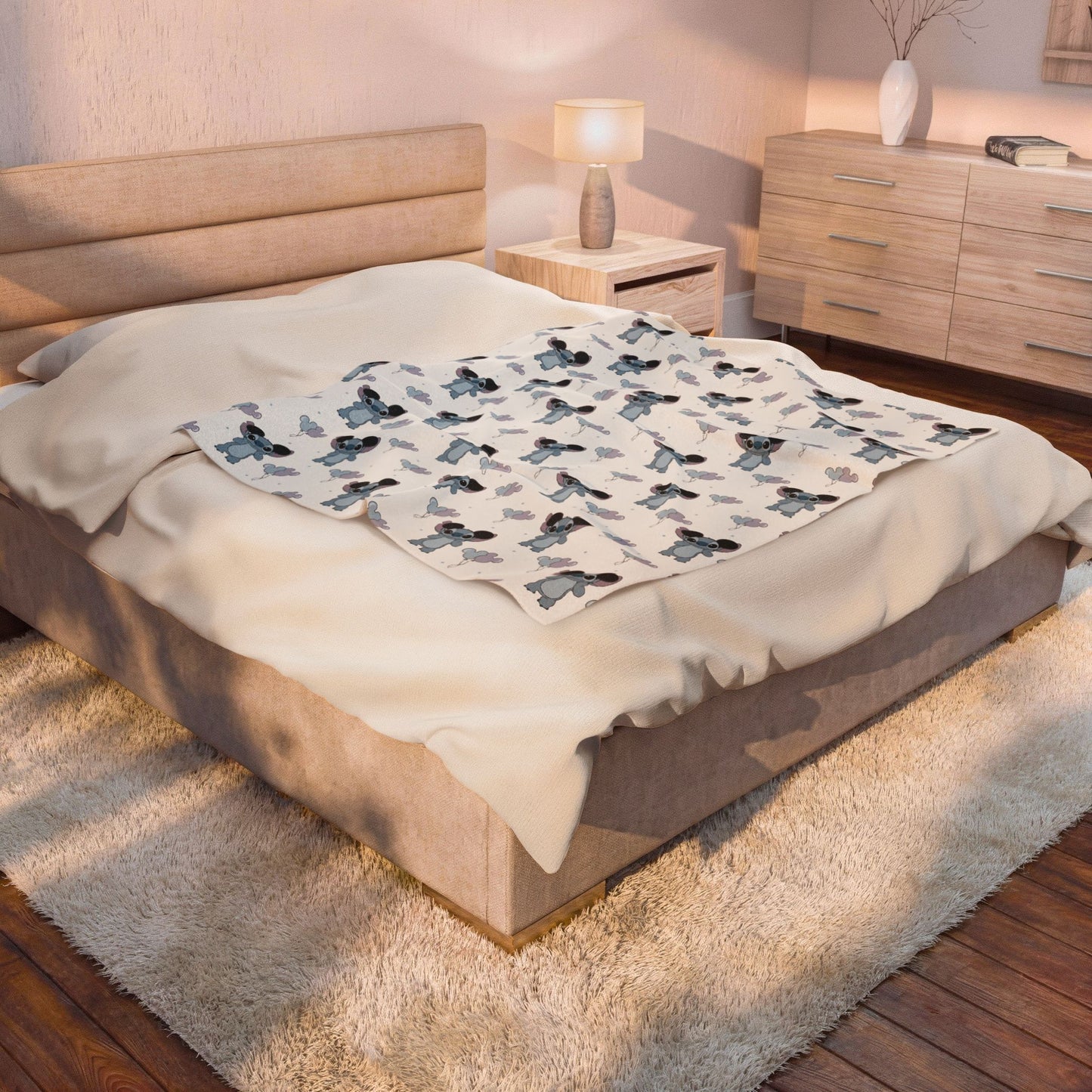 Koala Hearts Velveteen Plush Blanket — Soft Baby Nursery Throw
