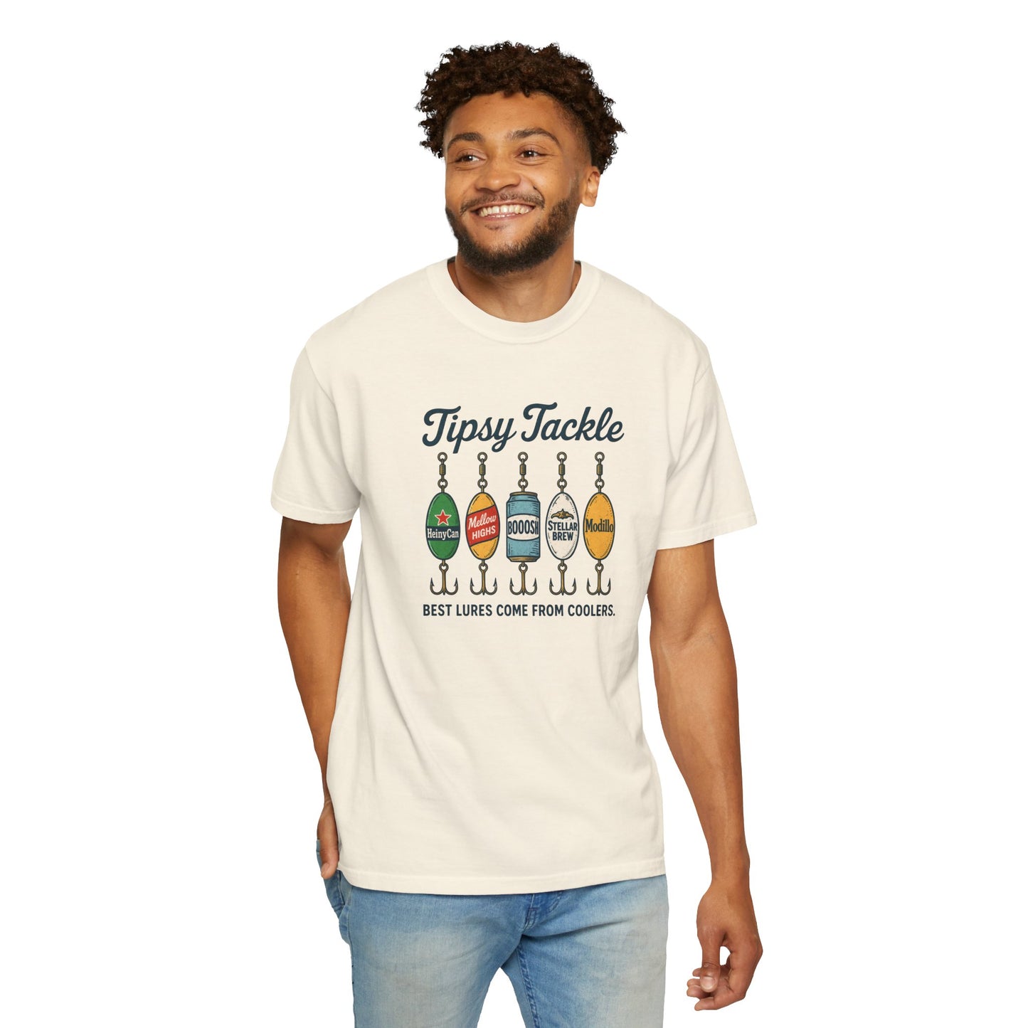 Tipsy Tackle Fishing T-Shirt — "Best Lures Come From Coolers" Graphic Tee