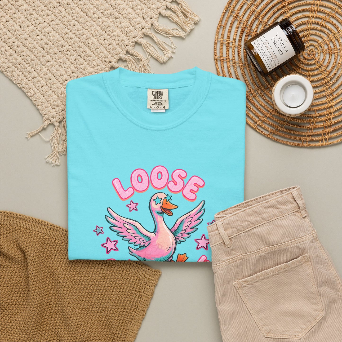 Loose as a Goose T-Shirt — Cute Retro Pink Goose Graphic Tee