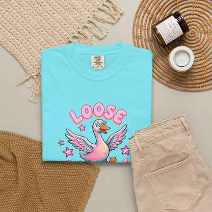 Loose as a Goose T-Shirt — Cute Retro Pink Goose Graphic Tee