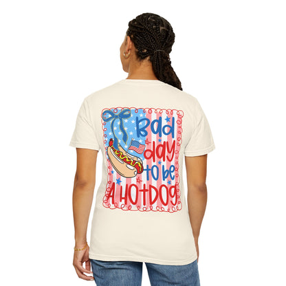 Hot Dog Graphic T-Shirt — "Bad Day to Be a Hot Dog" Patriotic Tee