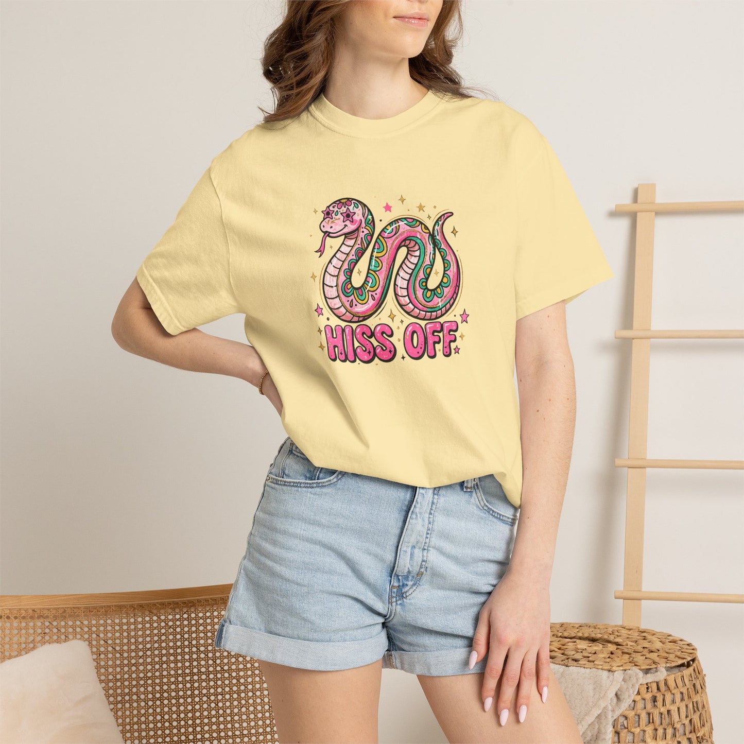 Snake "Hiss Off" Graphic T-Shirt — Retro Cute Reptile Tee