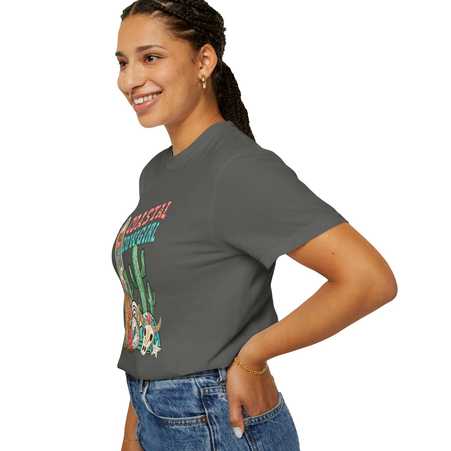 Coastal Cowgirl T-Shirt — Vintage Surf & Cactus Beach Graphic