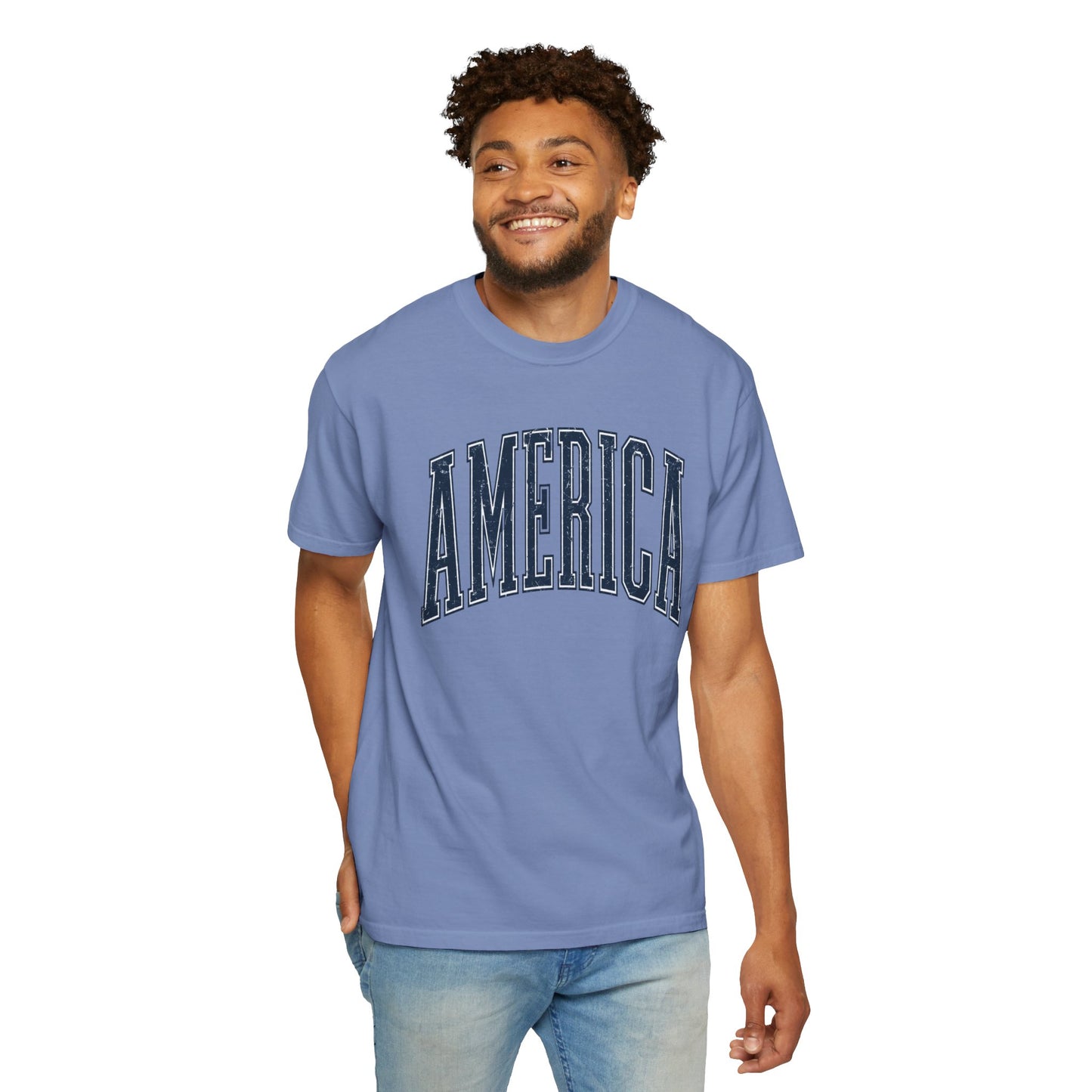 America Graphic T-Shirt — Vintage Collegiate USA Tee