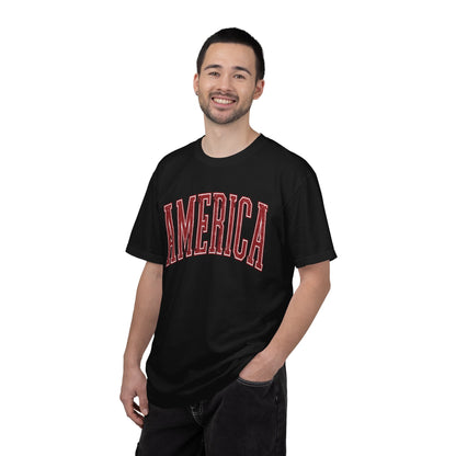America Graphic T‑Shirt — Vintage Collegiate Patriotic Tee