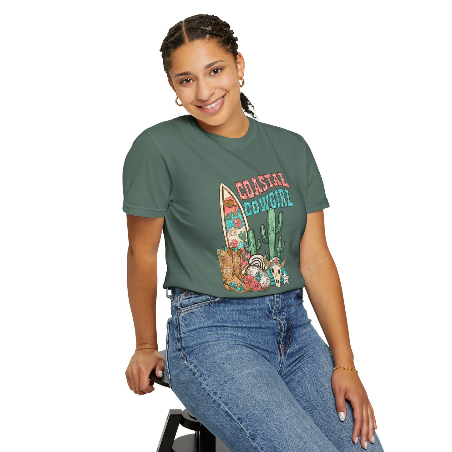 Coastal Cowgirl T-Shirt — Vintage Surf & Cactus Beach Graphic